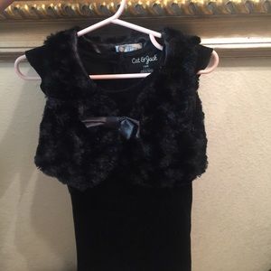 Cat &Jack Velvet Dress with Quiltex Fur Shurg